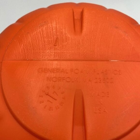 Vtg Blow Mold Pumpkin Jack o Lantern Candy Pail General Foam Plastics USA - Picture 9 of 10